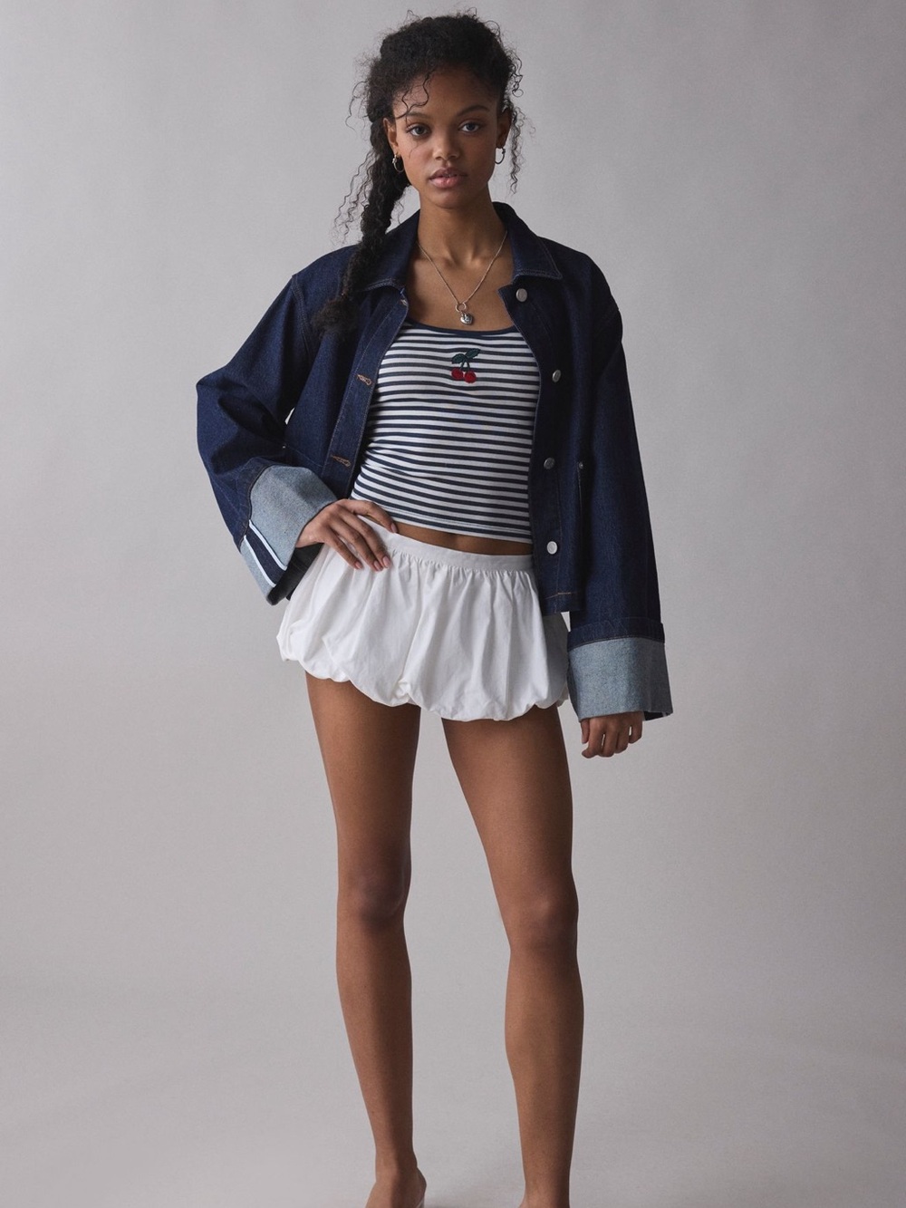 URBAN OUTFITTERS Cherry On Top Embroidered Graphic Striped Cami - Picture 4 of 12